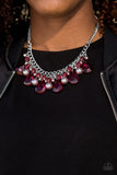 Paparazzi "Twinkly Typhoon" Red Necklace & Earring Set Paparazzi Jewelry