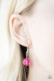 Paparazzi "Keepin it Colorful" Pink Crystal Like Bead Silver Tone Necklace & Earring Set Paparazzi Jewelry