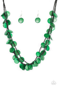 Paparazzi "Caribbean Catch" Green Necklace & Earring Set Paparazzi Jewelry