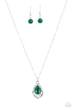 Paparazzi "Cherished Treasure" Green Necklace & Earring Set Paparazzi Jewelry