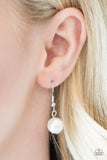 Paparazzi "Pop The Bubbly" White Necklace & Earring Set Paparazzi Jewelry