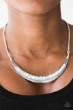 Paparazzi "Rise and MOON-SHINE" White Necklace & Earring Set Paparazzi Jewelry