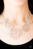 Paparazzi "Crowned Carnation" White Necklace & Earring Set Paparazzi Jewelry