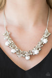 Paparazzi "A Pop of Posh" White Necklace & Earring Set Paparazzi Jewelry