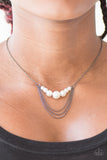Paparazzi "When POSH Comes To Shove" White Necklace & Earring Set Paparazzi Jewelry