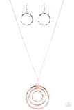 Paparazzi "Full Eclipse" Rose Gold Necklace & Earring Set Paparazzi Jewelry
