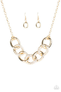 Paparazzi "Here To SLAY" Gold Necklace & Earring Set Paparazzi Jewelry