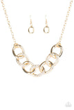 Paparazzi "Here To SLAY" Gold Necklace & Earring Set Paparazzi Jewelry