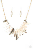 Paparazzi VINTAGE VAULT "Hold Some, BOLD Some" Gold Necklace & Earring Set Paparazzi Jewelry
