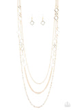 Paparazzi "Hey, Hotshot" Gold Chain Necklace & Earring Set Paparazzi Jewelry