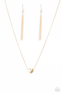 Paparazzi "A Simple Heart" Gold Necklace & Earring Set Paparazzi Jewelry