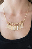 Paparazzi "Terrifically Triassic" Gold Necklace & Earring Set Paparazzi Jewelry