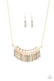 Paparazzi "Terrifically Triassic" Gold Necklace & Earring Set Paparazzi Jewelry