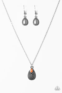 Paparazzi "Desert Storm" Orange Necklace & Earring Set Paparazzi Jewelry