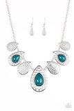 Paparazzi "Jungle Jane" Blue Necklace & Earring Set Paparazzi Jewelry