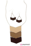 Paparazzi "Third Times A Charm" Brown Necklace & Earring Set Paparazzi Jewelry