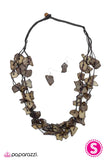 Paparazzi "All Wood Things..." Brown Necklace & Earring Set Paparazzi Jewelry