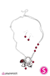 Paparazzi "The Charmed Life" Red Necklace & Earring Set Paparazzi Jewelry