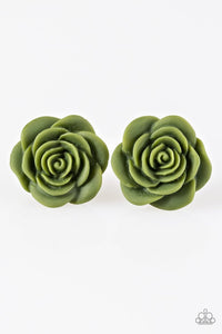 Paparazzi "Raving About Roses" Green Earrings Paparazzi Jewelry