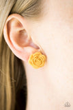Paparazzi "Raving About Roses" Yellow Earrings Paparazzi Jewelry