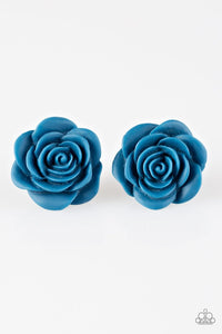 Paparazzi "Raving About Roses" Blue Earrings Paparazzi Jewelry