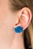 Paparazzi "Raving About Roses" Blue Earrings Paparazzi Jewelry