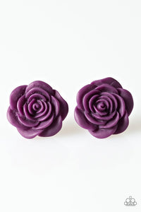 Paparazzi "Raving About Roses" Purple Earrings Paparazzi Jewelry