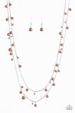 Paparazzi "A Good GLAM Is Hard To Find" Brown Necklace & Earring Set Paparazzi Jewelry