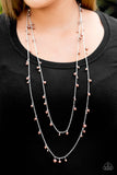 Paparazzi "A Good GLAM Is Hard To Find" Brown Necklace & Earring Set Paparazzi Jewelry