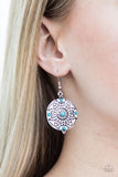Paparazzi "Second Spring" Blue Bead Floral Pattern Earrings Paparazzi Jewelry