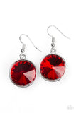 Paparazzi "Classy and Glassy" Red Earrings Paparazzi Jewelry