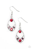 Paparazzi "Superior Sparkle" Red Earrings Paparazzi Jewelry