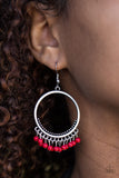 Paparazzi VINTAGE VAULT "The World Is A Jungle" Red Earrings Paparazzi Jewelry