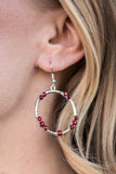 Paparazzi VINTAGE VAULT REPO "Glitter Gathering" Red Earrings Paparazzi Jewelry