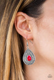 Paparazzi "Desert Storm" Red Earrings Paparazzi Jewelry