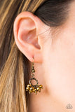 Paparazzi "Spark and Shimmer" Brass Hoop Aurum Crystal Bead Earrings Paparazzi Jewelry
