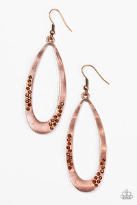 Paparazzi "Sparkling Since Birth" Copper Earrings Paparazzi Jewelry
