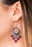 Paparazzi "Uncatchable"Purple Pearly Bead Silver Filigree Earrings Paparazzi Jewelry