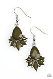 Paparazzi VINTAGE VAULT "Glam Up" Green Earrings Paparazzi Jewelry