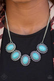 Paparazzi "Bet The Ranch" FASHION FIX Blue Necklace & Earring Set Paparazzi Jewelry