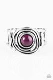 Paparazzi "Out of Control" Purple Bead Swirl Design Silver Tone Ring Paparazzi Jewelry