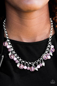 Paparazzi "BLING Down The Curtain" Pink Necklace & Earring Set Paparazzi Jewelry