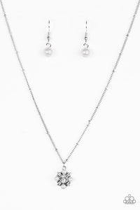 Paparazzi "Most Cherished" White Necklace & Earring Set Paparazzi Jewelry