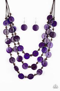 Paparazzi "Tiki Tango" Purple Necklace & Earring Set Paparazzi Jewelry