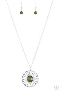 Paparazzi "She WHEEL Be Loved" Green Necklace & Earring Set Paparazzi Jewelry