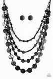 Paparazzi "Fiji Flair" Black Necklace & Earring Set Paparazzi Jewelry