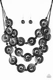 Paparazzi "Bahama Bliss" Black Necklace & Earring Set Paparazzi Jewelry