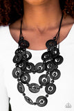Paparazzi "Bahama Bliss" Black Necklace & Earring Set Paparazzi Jewelry