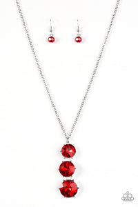 Paparazzi "I Solemnly Swear To Sparkle" Red Necklace & Earring Set Paparazzi Jewelry