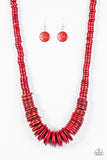 Paparazzi "SHORE Thing" Red Necklace & Earring Set Paparazzi Jewelry